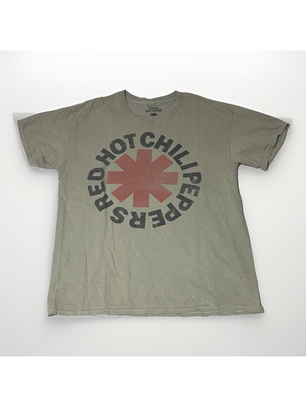 Red Hot Chilli Peppers Retro T-Shirt Adult Size Large Washed Beige